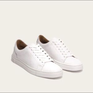 FRYE ivy low lace white leather sneakers